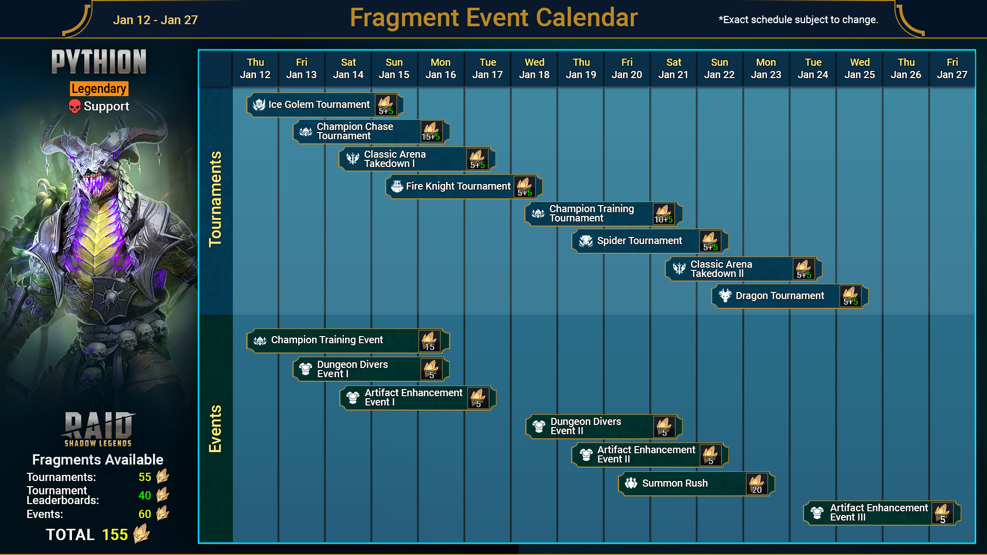 Pythion Fusion Calendar n' Such Raid Forum