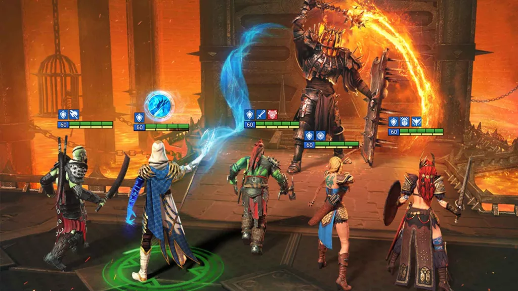 Screenshot of RAID game in action.