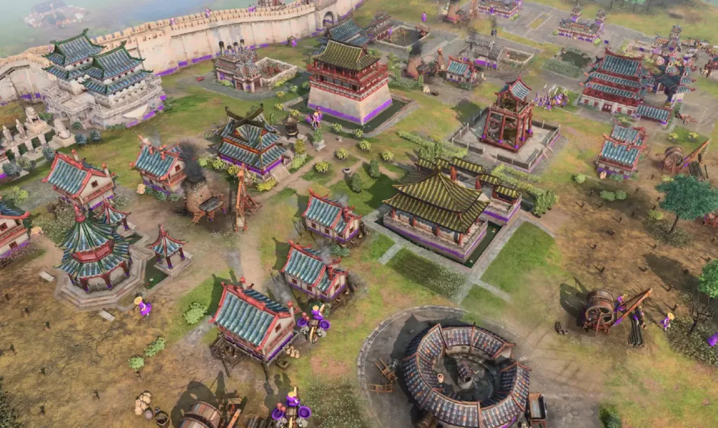 Screenshot of a Japanese city in Age of Empires 4.