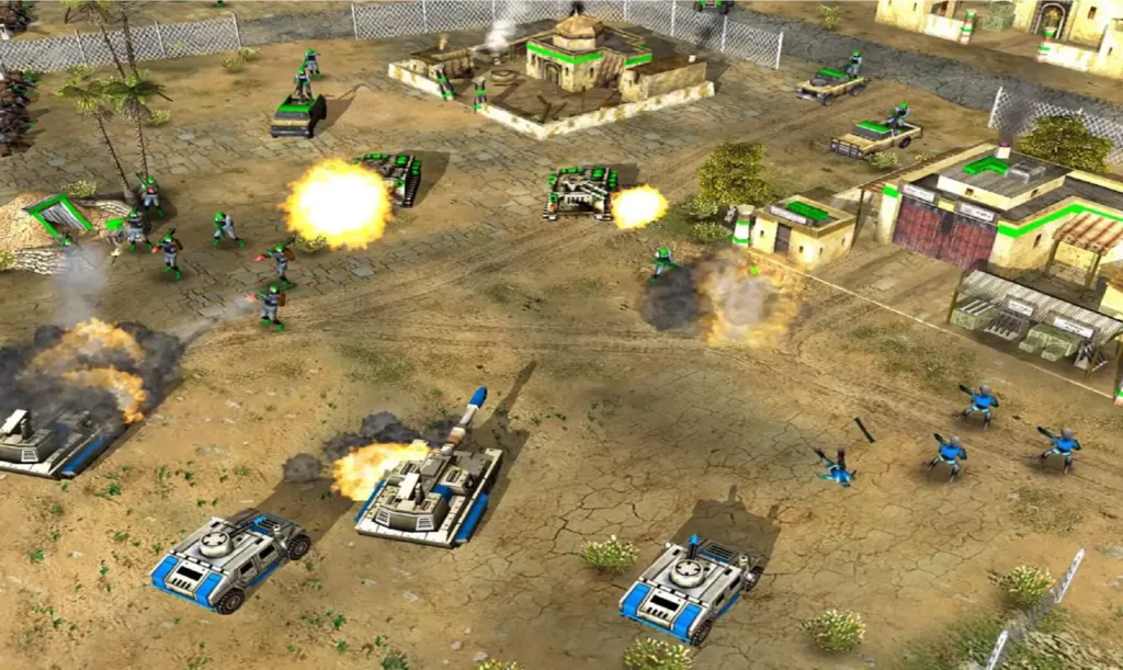 Screenshot of a battle in Command & Conquer: Generals.