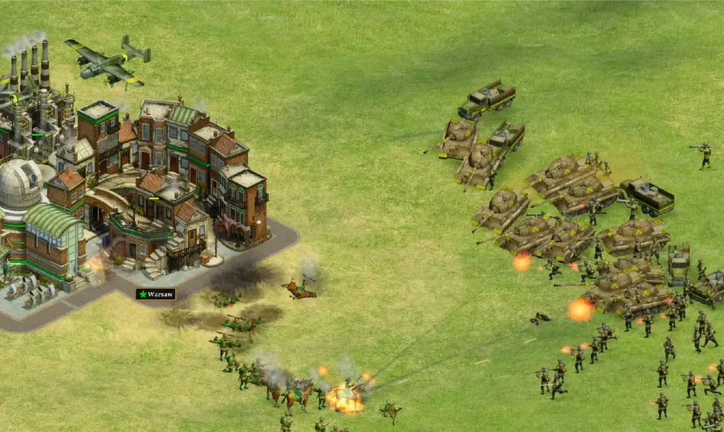Screenshot of a battle in Rise of Nations.