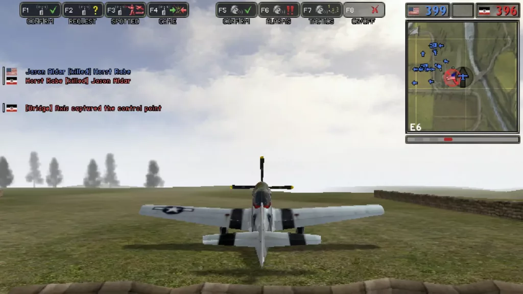 Flying a plane in Battlefield 1942