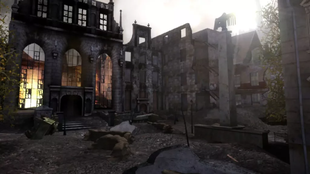 Lighting effects in a war-torn place in Red Orchestra: Ostfront 41-45