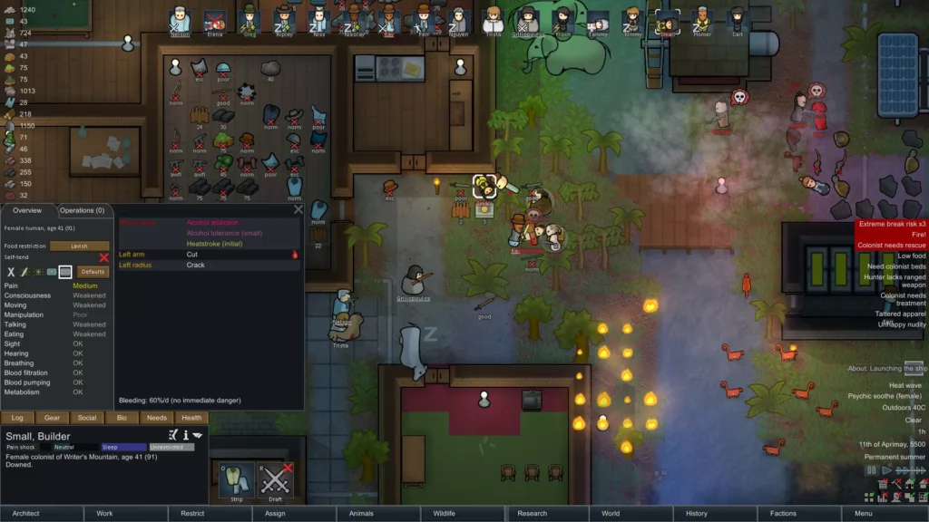 screenshot of the game RimWorld in action