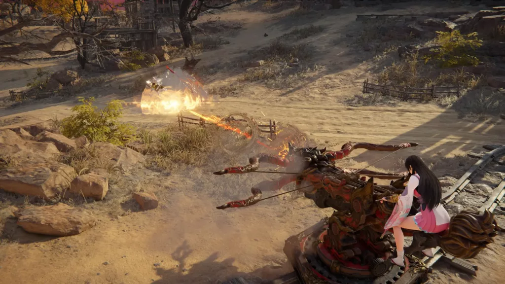 Gameplay screenshot from Naraka: Bladepoint showcasing the gameplay and game environment