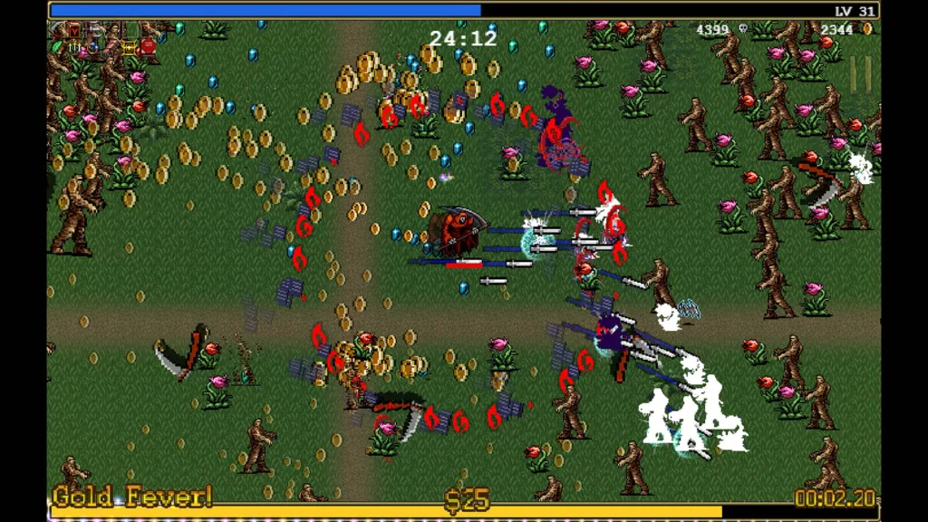 Screenshot of Vampire Survivors gameplay.