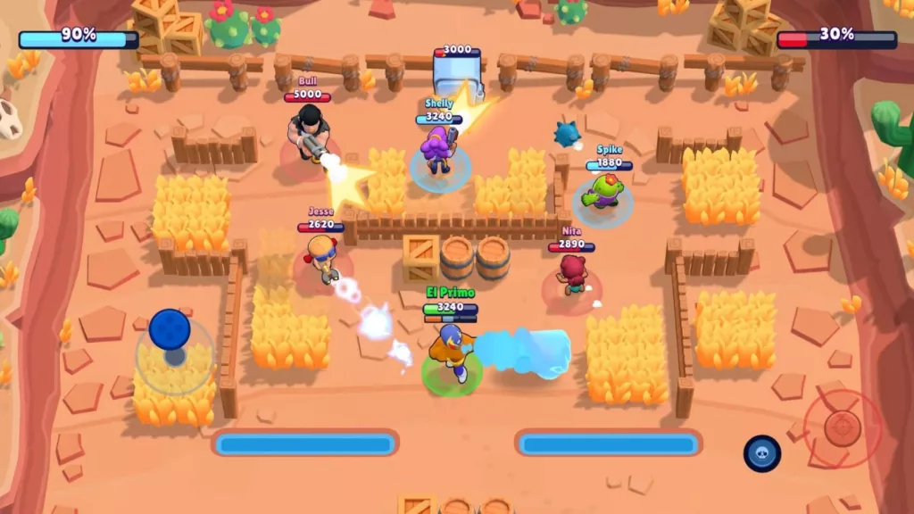 Screenshot of Brawl Stars gameplay.