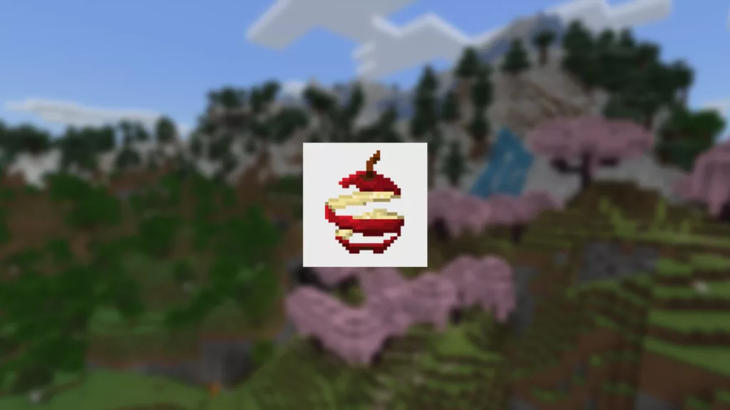 Screenshot of a Minecraft mod called AppleSkin.