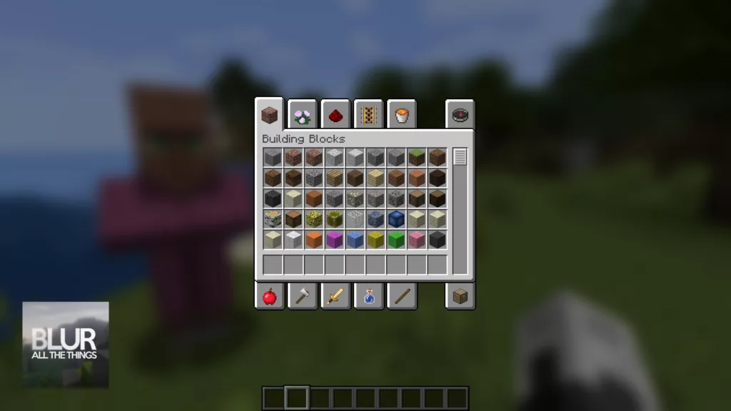 Screenshot of the Minecraft mod called Blur.