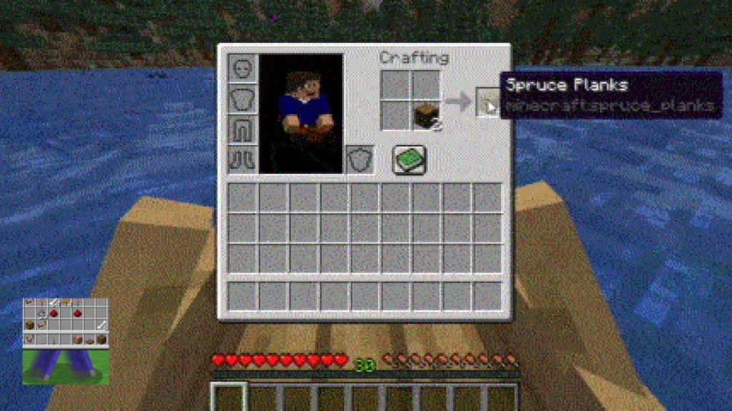 Screenshot of a Minecraft mod called InvMove.