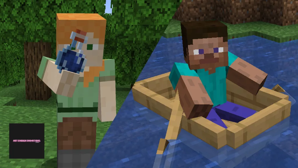 Screenshot of the Minecraft mod not-enough-animations.