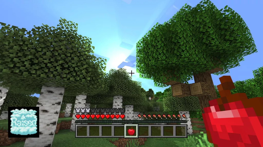 Screenshot of a Minecraft mod called Raised.