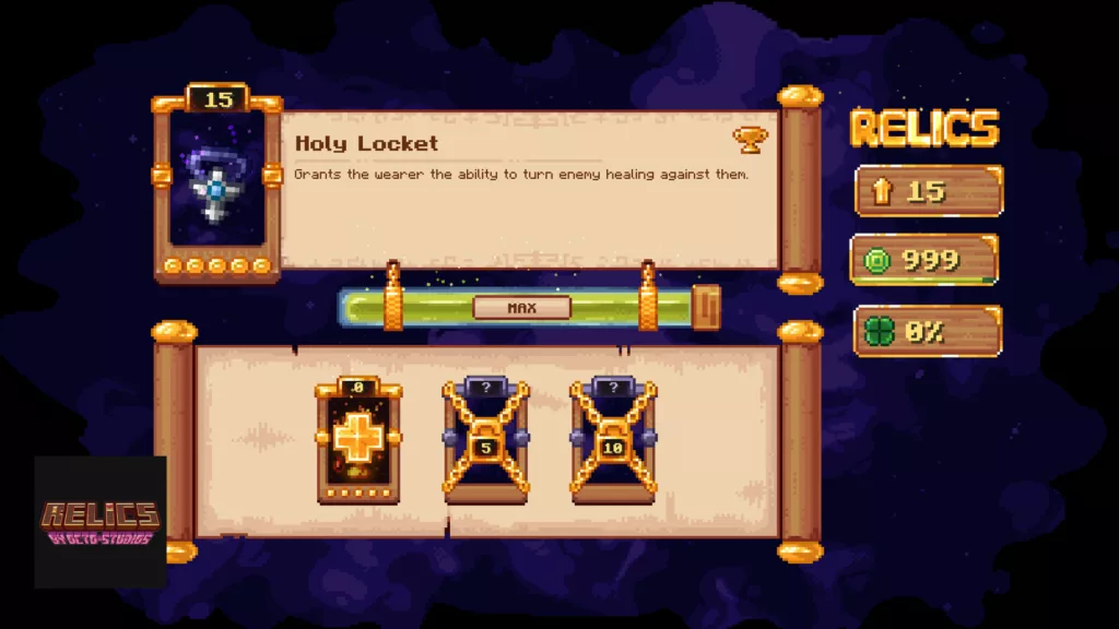 Screenshot of the minecraft mod called Relics.