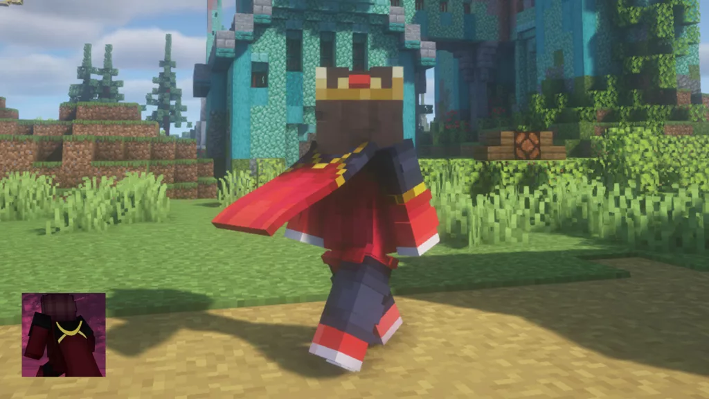 Screenshot of a Minecraft mod called WaveyCaped.