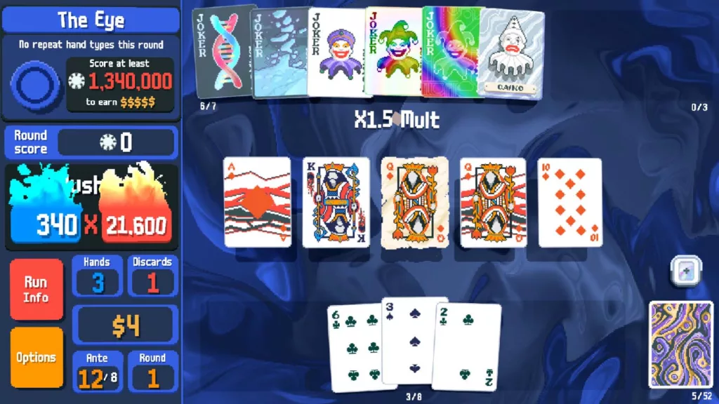 Gameplay screenshot of Balatro.