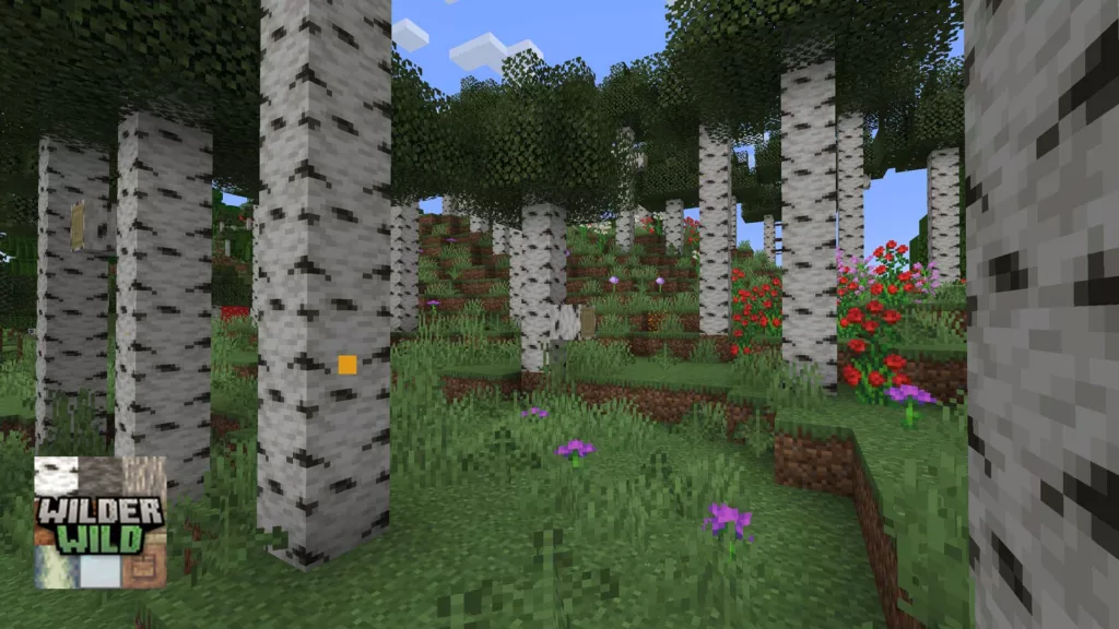 Screenshot of a Minecraft mod called WIlder Wild.