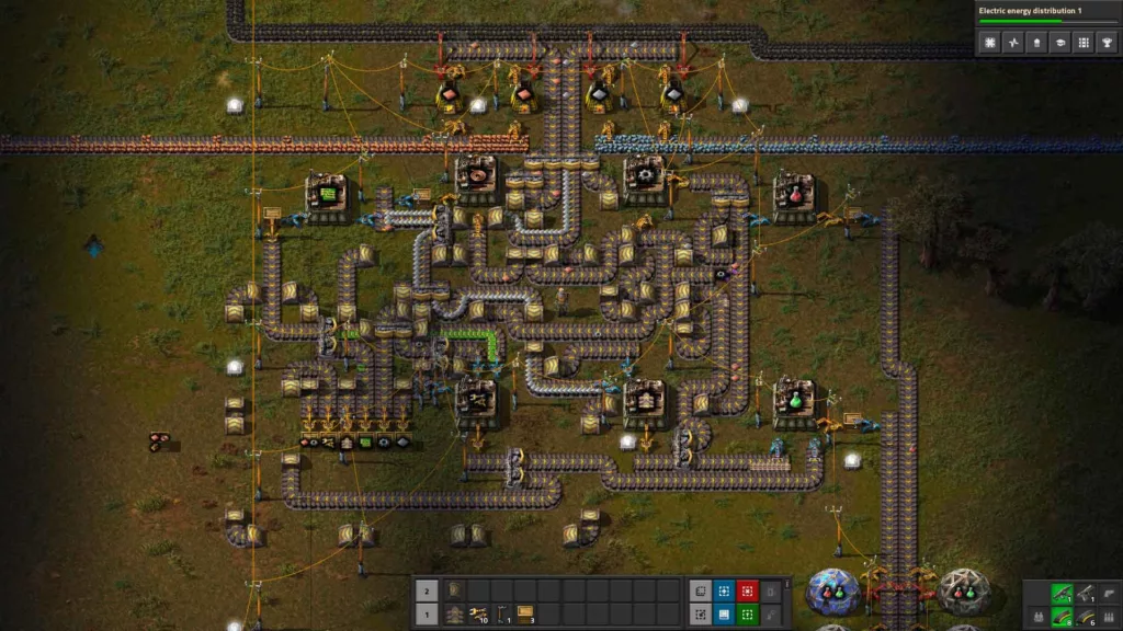 Screenshot of Factorio gameplay.