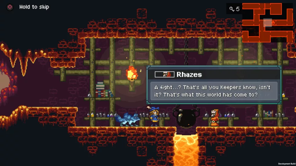 Screenshot of a conversation in Monster Sanctuary.