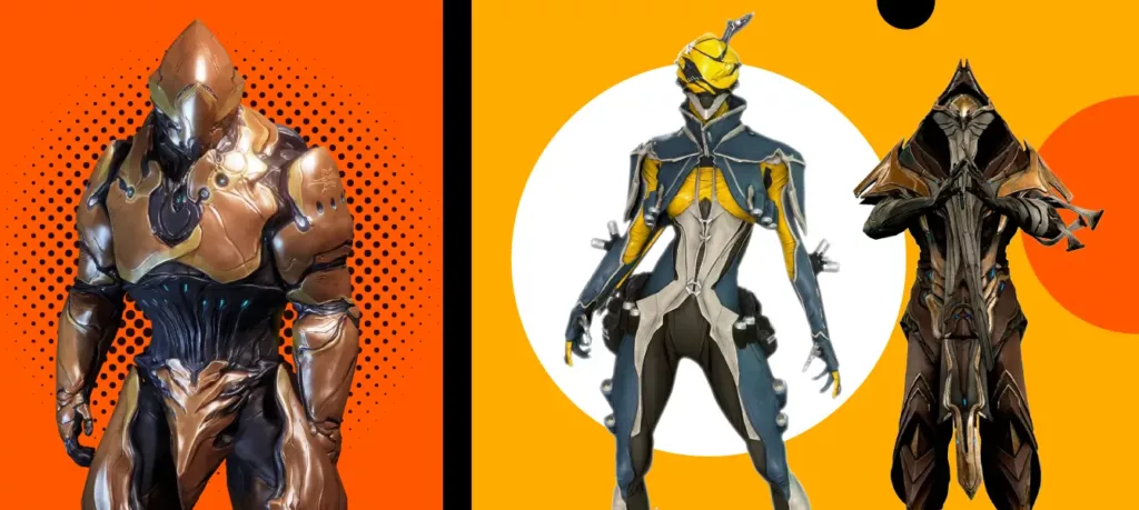 Image showcasing some of the most notable and powerful S-tier warframes.