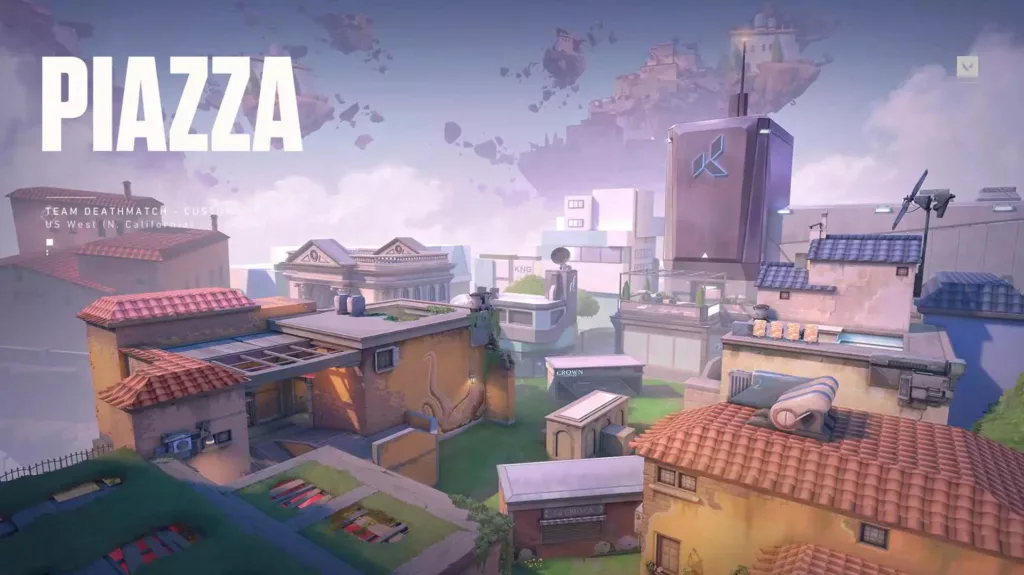 Overhead view of of Valorant map Piazza.