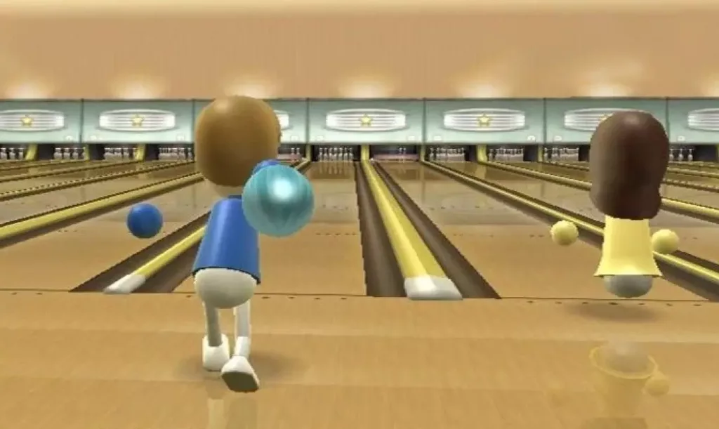 Player bowling in Wii sports.