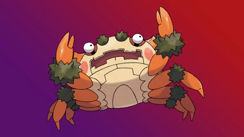 Image depicting Klawf, one of the titan Pokémon that players can face in the game.