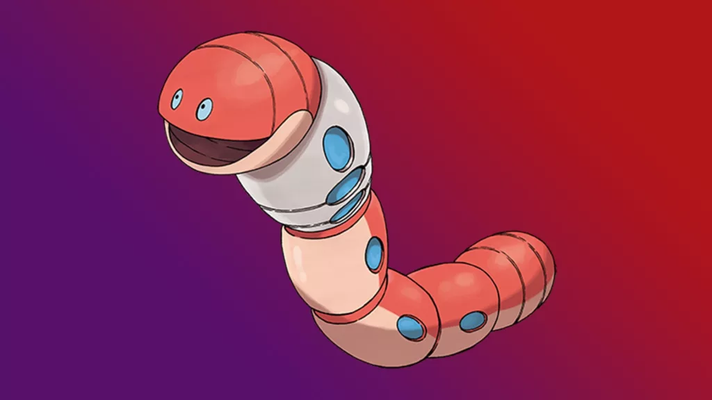 Image depicting Orthworm, one of the titan Pokémon that players can face in the game.