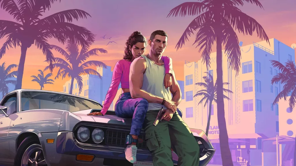 Screenshot of Grand Theft Auto VI showcasing its gameplay, art style, and atmosphere