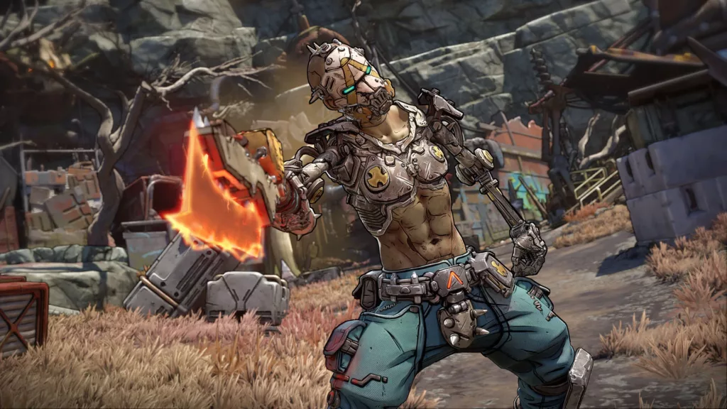 Screenshot of Borderlands 4 showcasing its gameplay, art style, and atmosphere