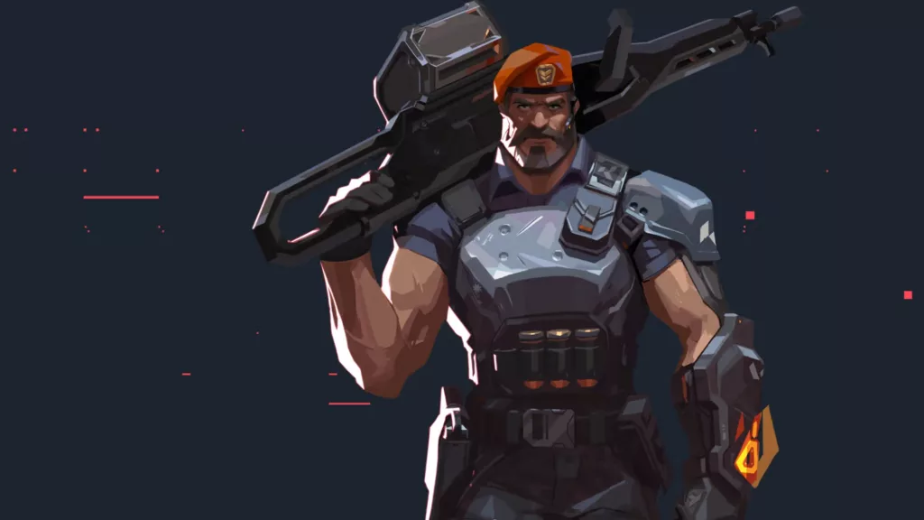 Screenshot of Valorant agent Brimstone.