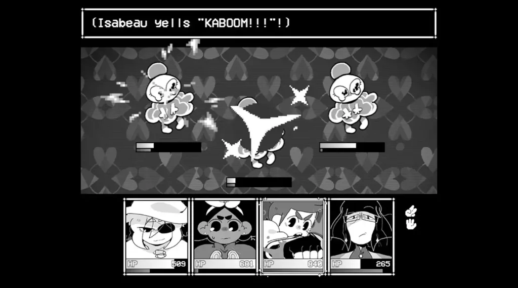 Screenshot of an In Stars and Time battle.