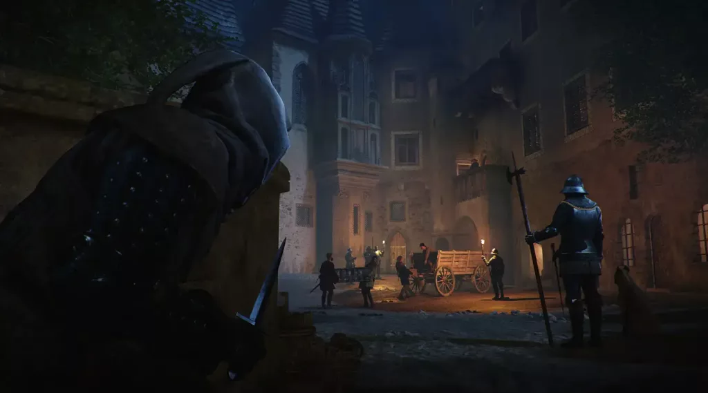 Image of someone sneaking up on a guard in Kingdom Come: Deliverance II.