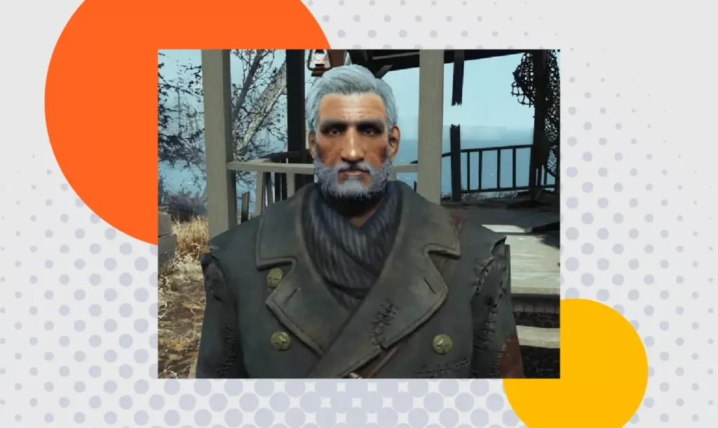 Screenshot from Fallout 4 depicting Old Longfellow, one of the recruitable companions.