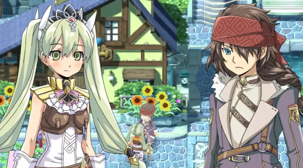 Screenshot of two characters in Rune Factory 4 Special.