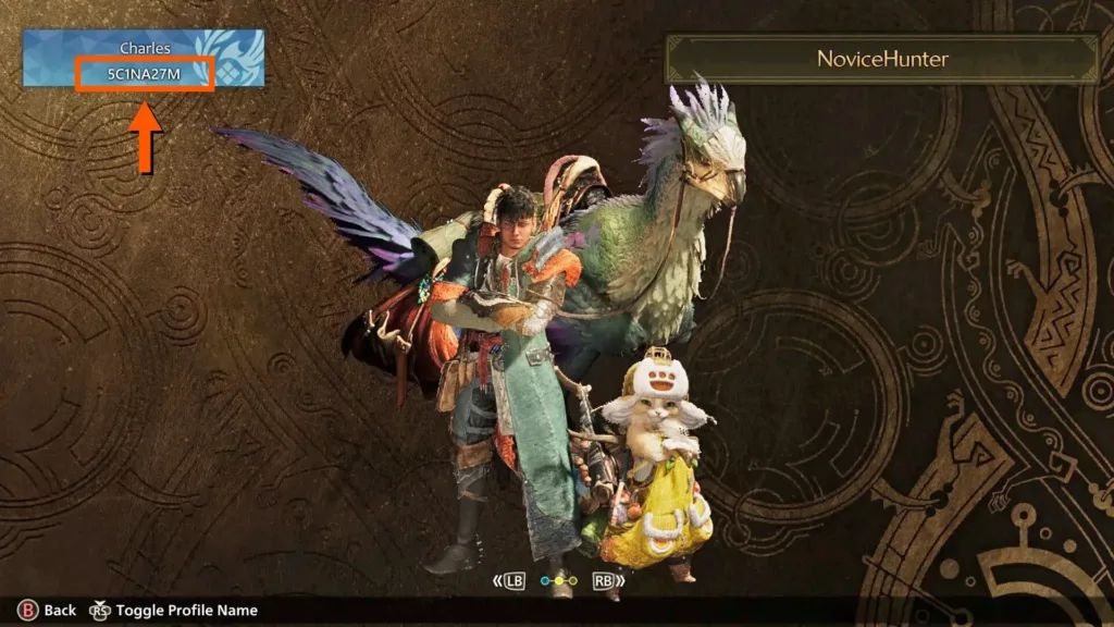 Monster Hunter Wilds Screenshot: Hunter ID