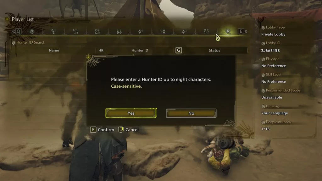 Monster Hunter Wilds Screenshot: Add Friends