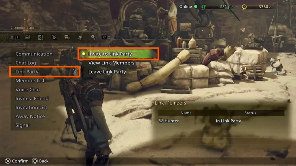 Monster Hunter Wilds Screenshot: Link Party