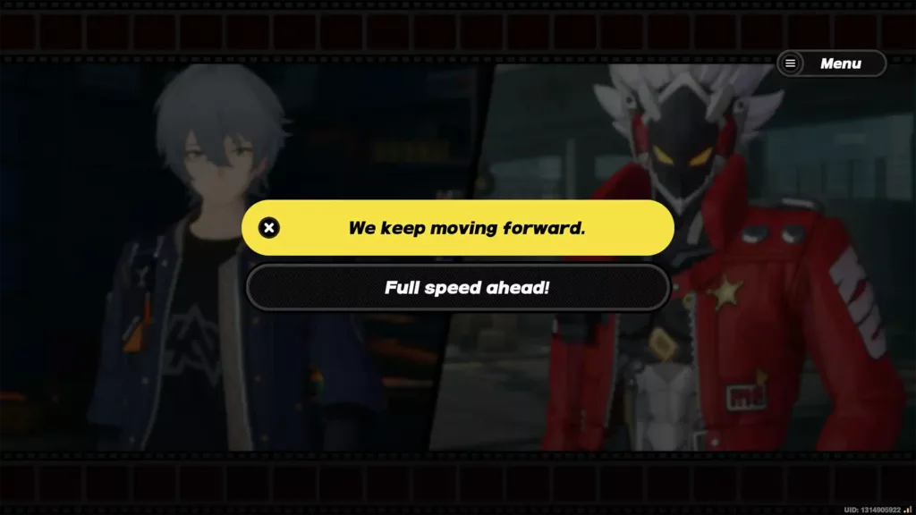 In game screenshot of Zenless Zone Zero decision making
