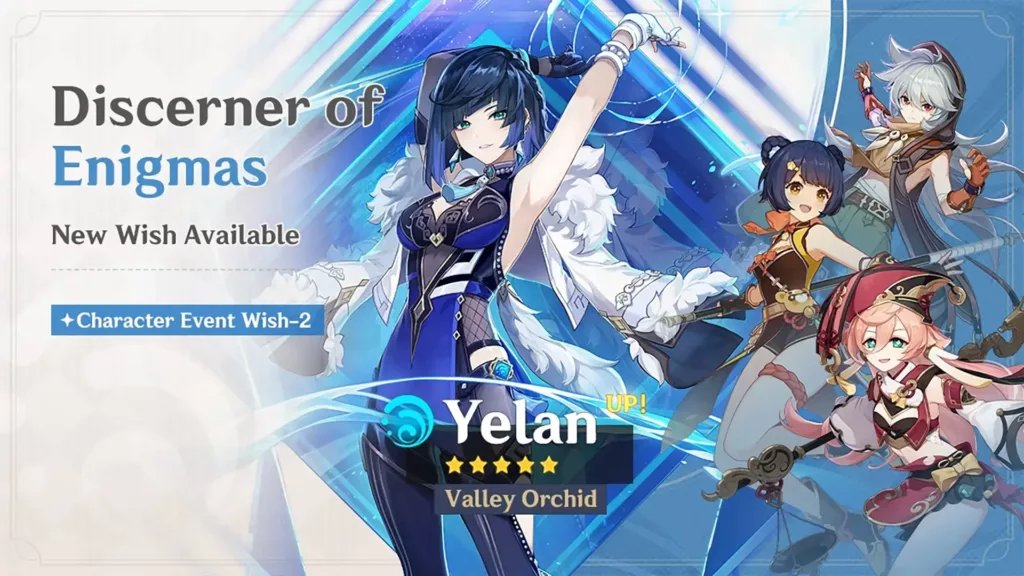 A screenshot of the Genshin Impact banner, Discerner of Enigmas.