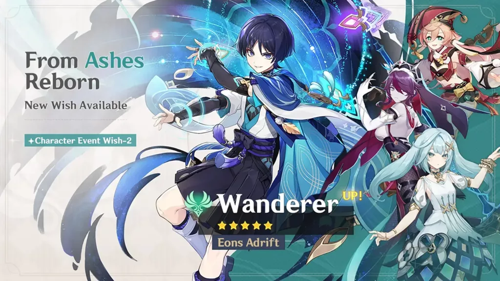 A screenshot of the Genshin Impact banner, From Ashes Reborn