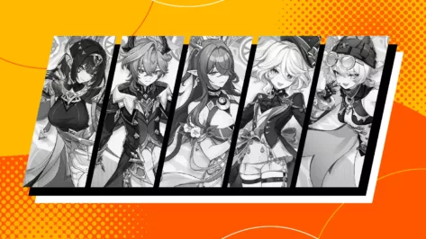 Image showcasing some of the Genshin Impact banner rewards obtainable in game