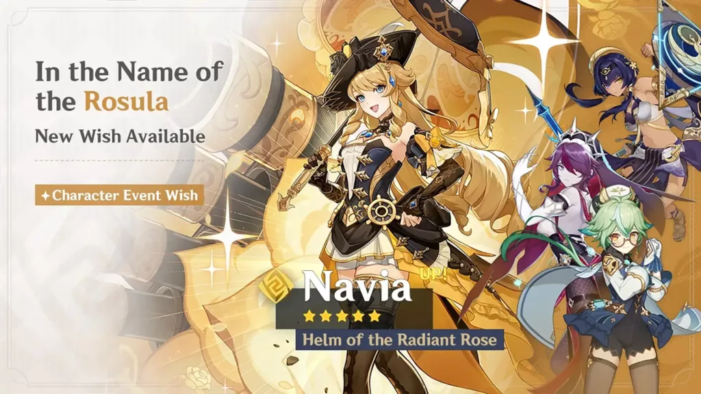 A screenshot of the Genshin Impact banner, In the Name of the Rosula.