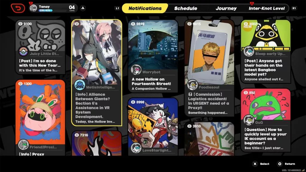 In game screenshot of Zenless Zone Zero notifications