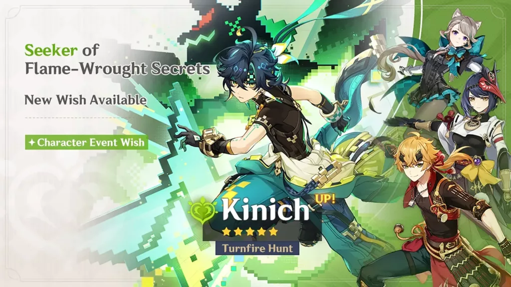 A screenshot of Kinich, a Genshin Impact playable character