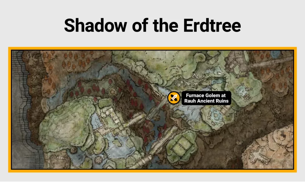 Screenshot of Erdtree farming location on Elden Ring map.