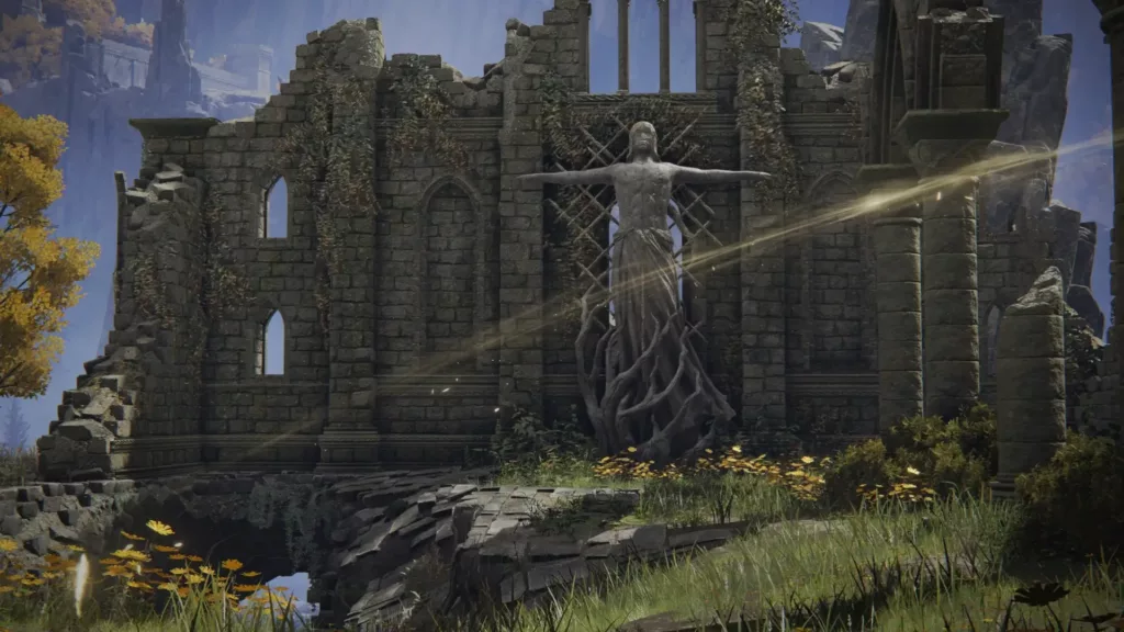 Screenshot of the Bellum Church in Elden Ring.