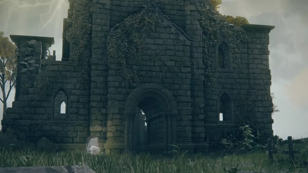 Screenshot of the Church of Pilgrimage in Elden Ring.