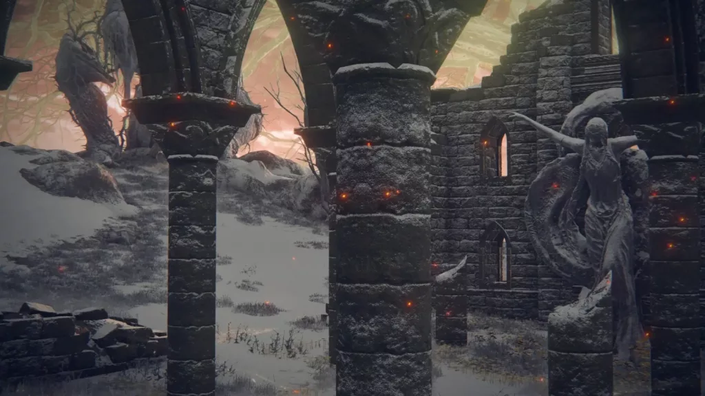 Screenshot of the Church of Repose in Elden Ring.