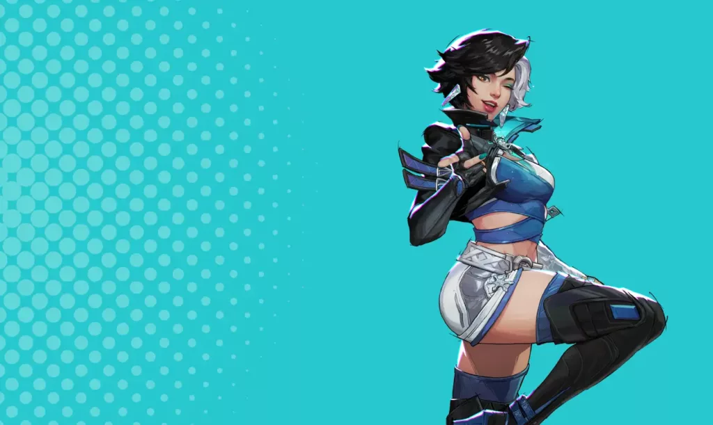 Character image of Luna Snow from Marvel Rivals. 
