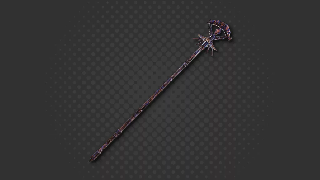 Screenshot of Rotten Crystal staff in Elden Ring.